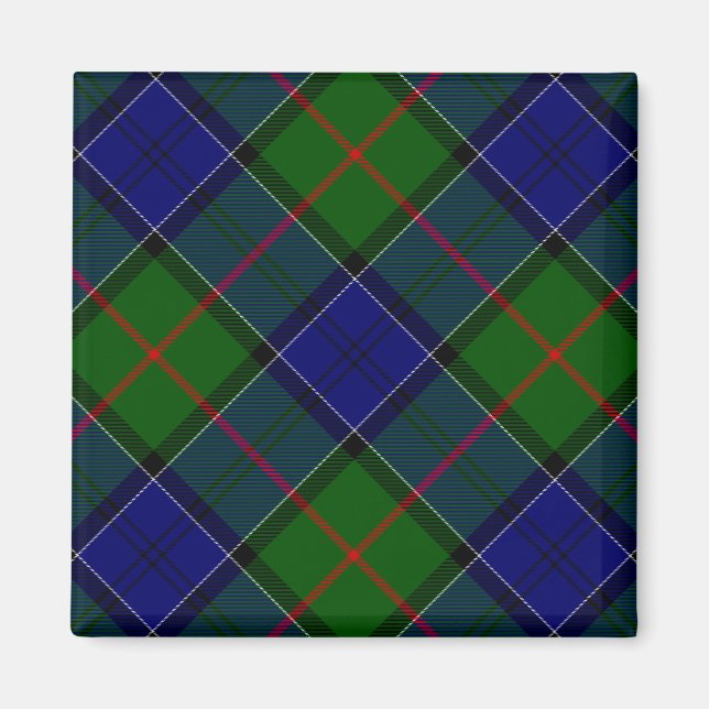 Aimant Colquhoun tartan blue green plaid (Devant)