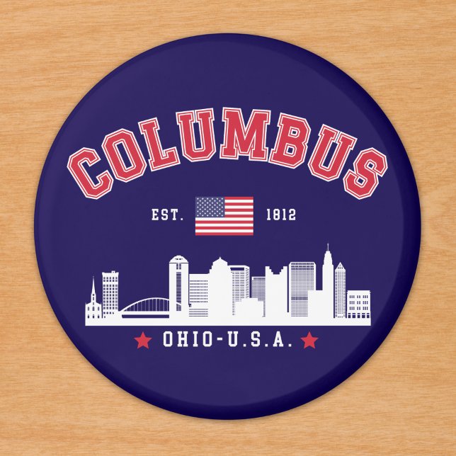 Aimant Columbus OH Downtown Silhouette (Créateur téléchargé)