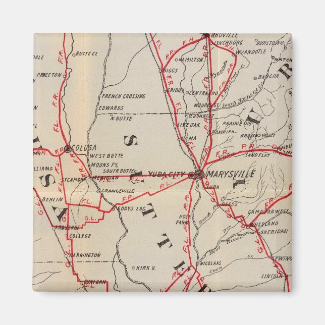 Aimant Colusa, Yolo, Napa, Butte, Yuba, Sutter, Solano (Devant)