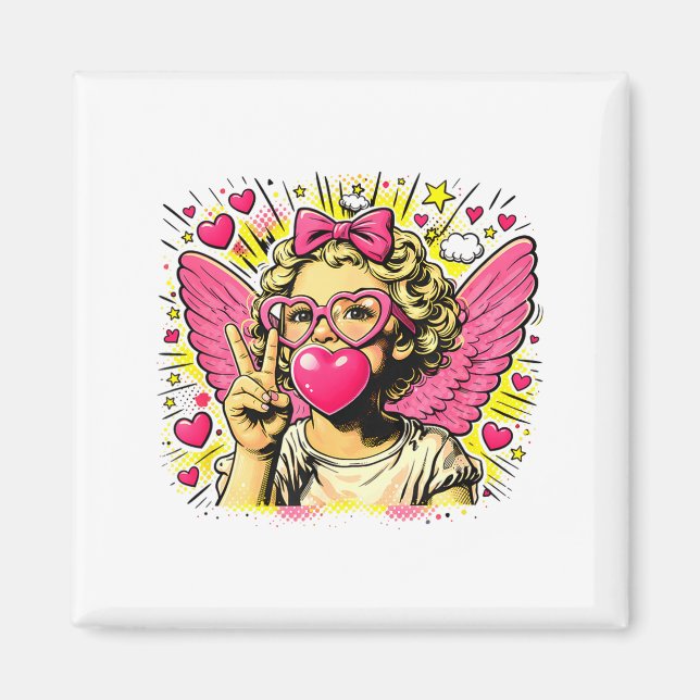 Aimant Com Saint-Valentin Cupidon Cœur Ange Amour Vacance (Devant)