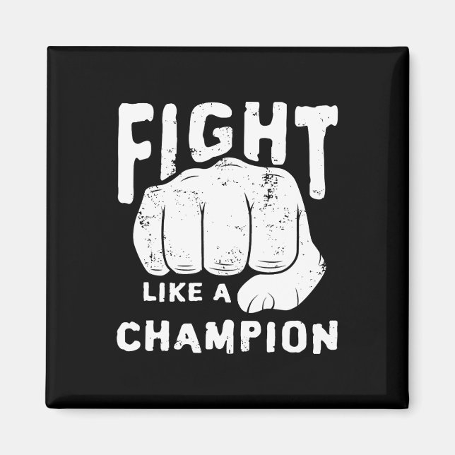 Aimant Combat Boxe Kickboxing Match Combattant Arts Marti (Devant)