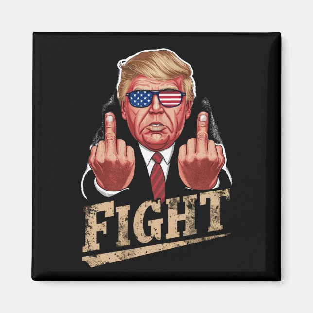 Aimant Combat de Trump Élection US Rétro Vintage (Devant)