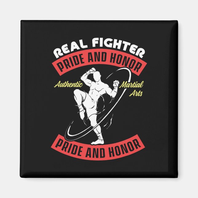 Aimant Combattant Réel Muay Thai Mma Combat Véritable Art (Devant)