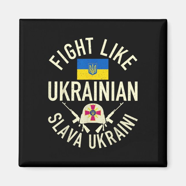Aimant Combattre Comme Le Soutien Ukrainien L'Ukraine Ave (Devant)