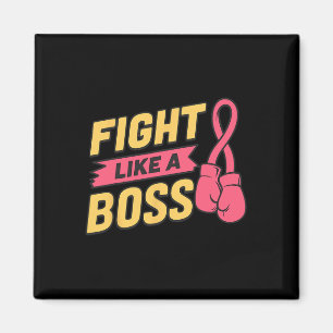 Aimant Combattre Comme Un Boss Pink Ribbon Boxe Cancer Du