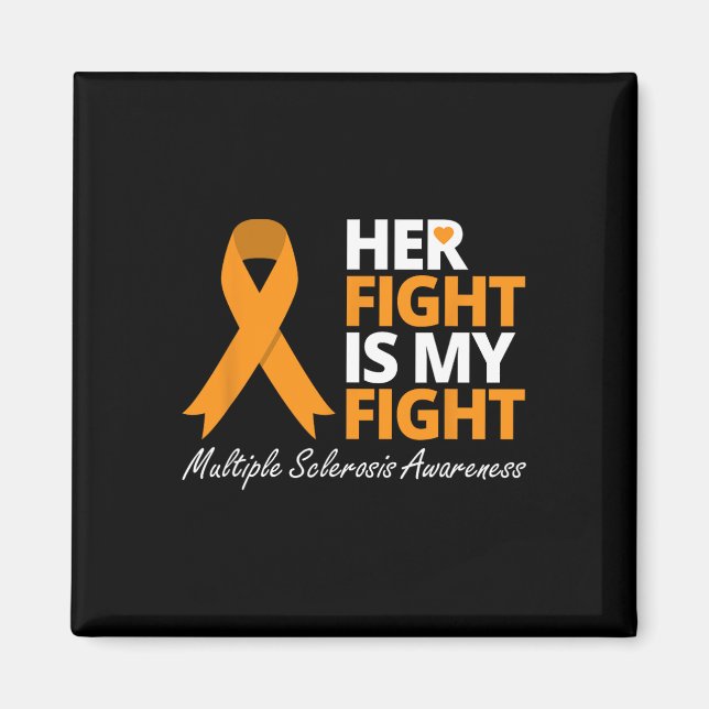 Aimant Combattre est mon combat Ms Sensibilisation Orange (Devant)