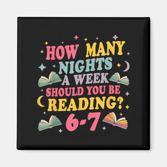 Aimant Combien de nuits de lecture 67 Mème Six Sept Profe (Devant)