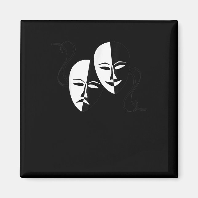 Aimant Comédie Tragédie Masques Acteur Cadeau (Devant)