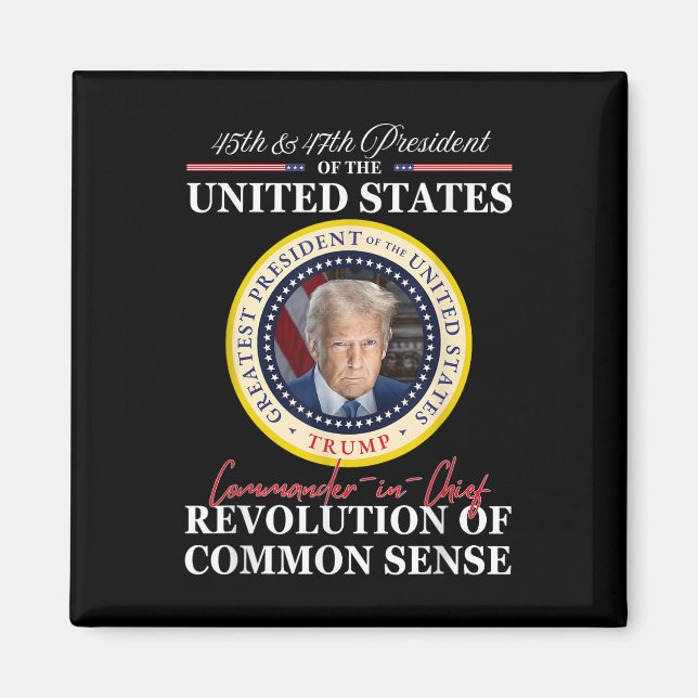 Aimant Commandant en chef de Trump 45 47 Révolution de (Devant)