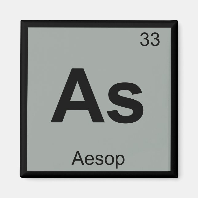 Aimant Comme - Fables d'Ésope Symbole de chimie du tablea (Devant)