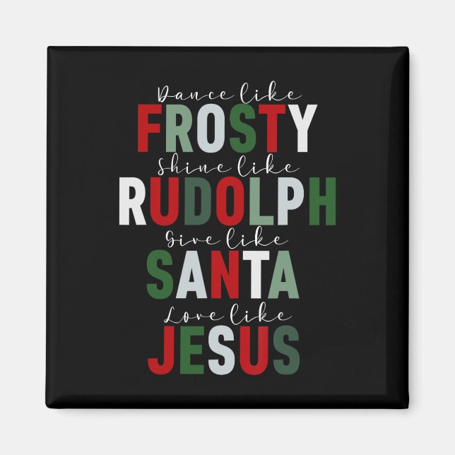 Aimant Comme Frosty Shine Rudolph Donner à Père Noël l'am (Devant)