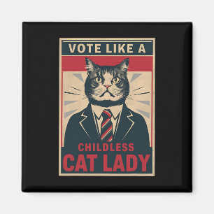 Aimant Comme une dame de chat sans enfant drôle de vote K
