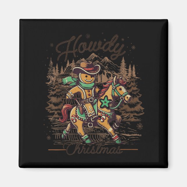 Aimant Comment Noël pain d'épices Western Cowboy Noël Noë (Devant)