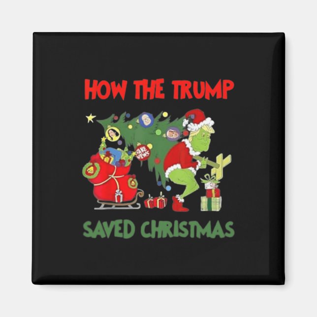 Aimant Comment Trump a sauvé Noël Drôle Trump Christma (Devant)