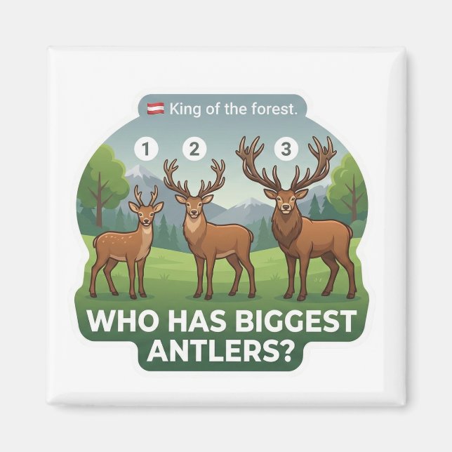 Aimant Comparaison de la taille des bois de cerf (Devant)