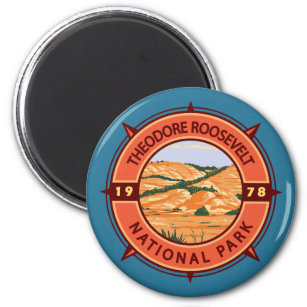 Aimant Compas rétro du parc national Theodore Roosevelt
