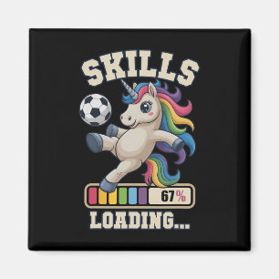 Aimant Compétences de licorne de football mignon Chargeme
