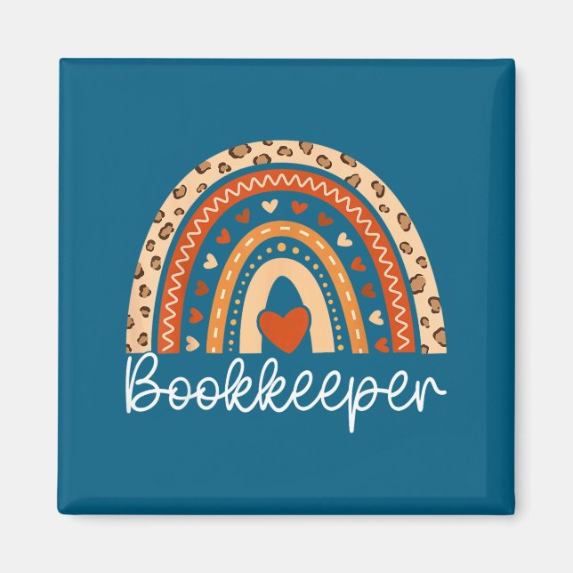 Aimant Comptable Boho Rainbow Tenue de livres Comptable (Devant)