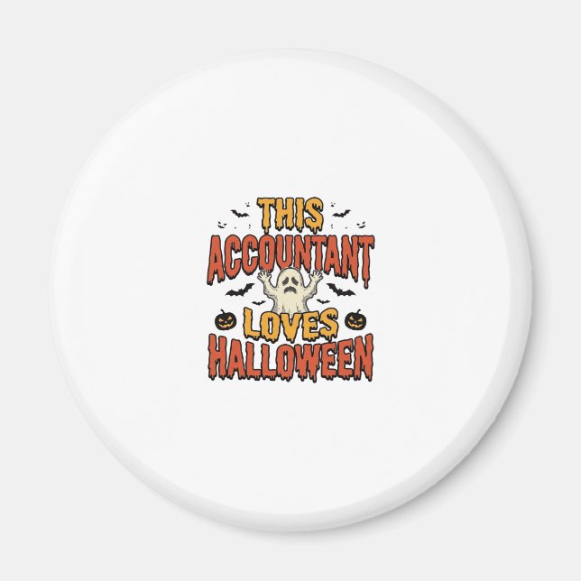 Aimant Comptable Halloween Chemise Vintage Ghost Design_1 (Devant)