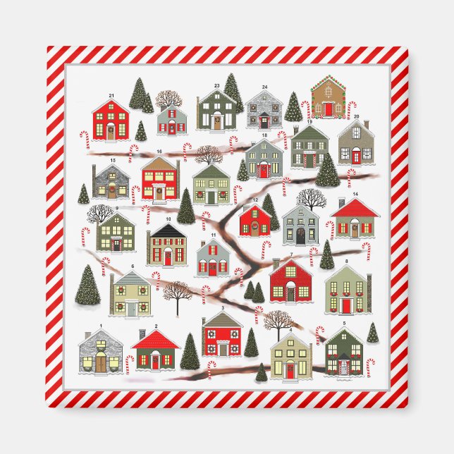 Aimant Compte à rebours de Noël pour agent immobilier (Devant)