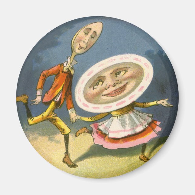 Aimant Comptine vintage de Mère l'Oie Hey Diddle (Devant)