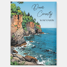 Comté de Door, Wisconsin Illustration Lac Michigan