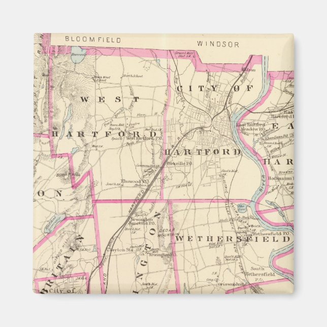 Aimant Comté de Hartford Connecticut (Devant)