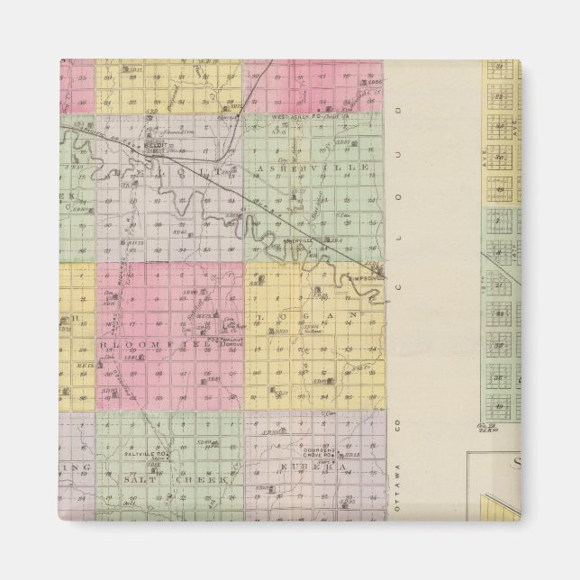 Aimant Comté de Mitchell, Cawker City, Simpson, Kansas (Devant)