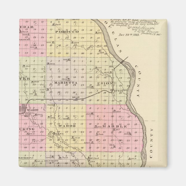 Aimant Comté de Saunders, Nebraska (Devant)