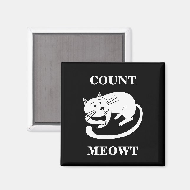 Aimant Comte Meowt Kitty Funny Chat Pun (Recto/Verso)
