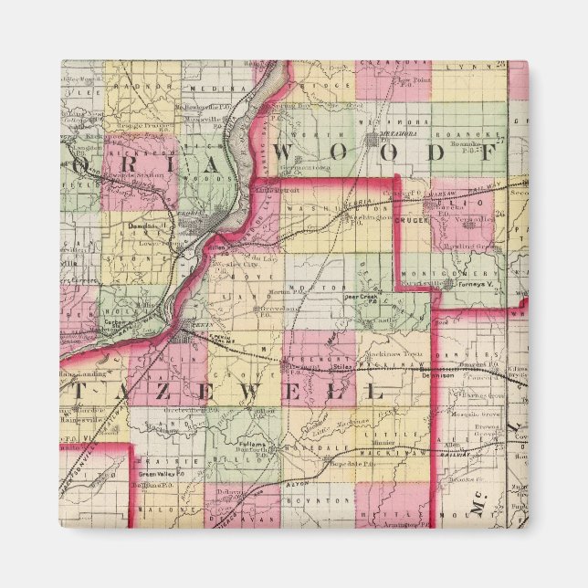 Aimant Comtés de Peoria, Woodford, Tazewell (Devant)