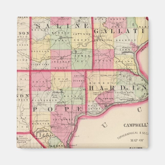 Aimant Comtés de Saline, Gallatin, Hardin, Pape (Devant)