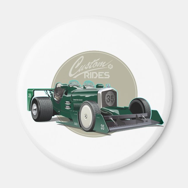 Aimant Concept de voiture de course retro personnalisé (Devant)