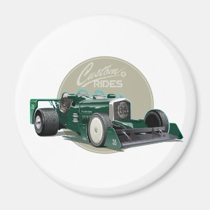 Aimant Concept de voiture de course retro personnalisé
