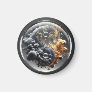 Aimant Concept Yin Yang avec motifs fluides