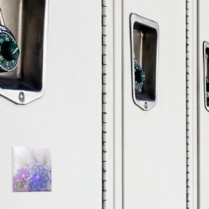 Aimant Conception Abstraite de fleurs pourpre et bleu den