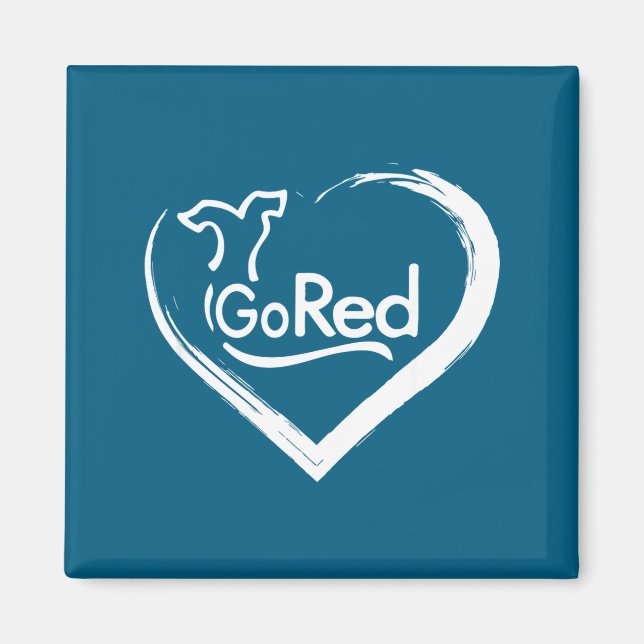 Aimant Conception Allez Rouge pour les maladies cardiaque (Devant)
