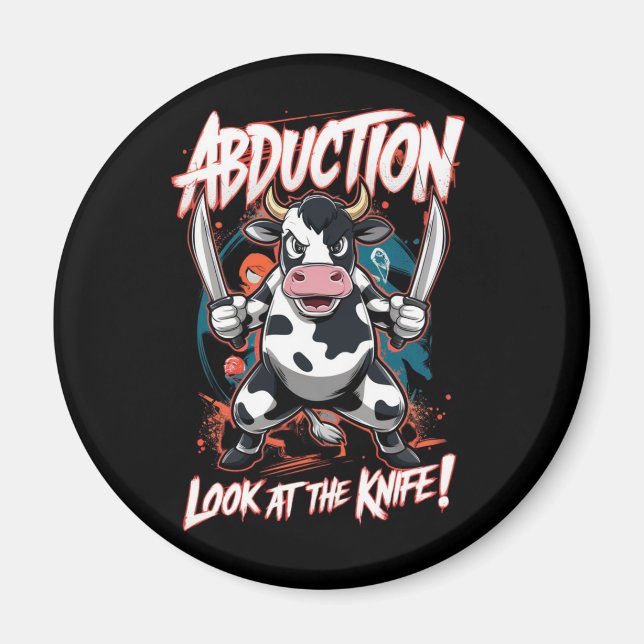 Aimant Conception avec un caractère vache (Devant)
