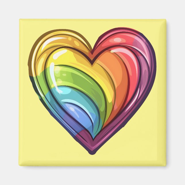 Aimant Conception cardiaque gay pride (Devant)