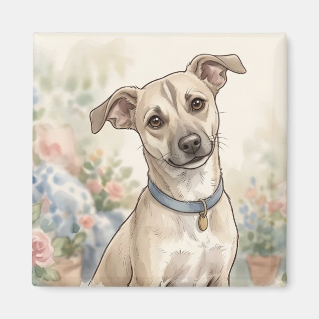 Aimant Conception Chaleureuse pour Amateur de Chien LinaP (Devant)