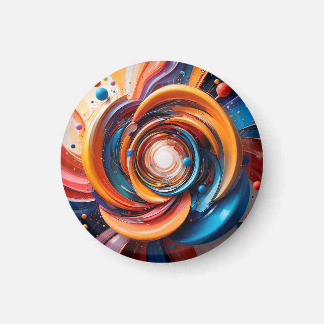 Aimant Conception colorée abstraite tourbillonnante (Devant)