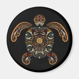 Aimant Conception colorée de tortues vintages