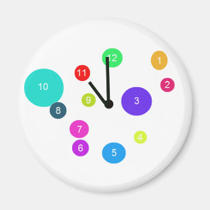 Aimant Conception colorée d'horloge