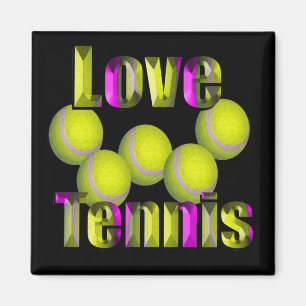 Aimant Conception d'amour de tennis,