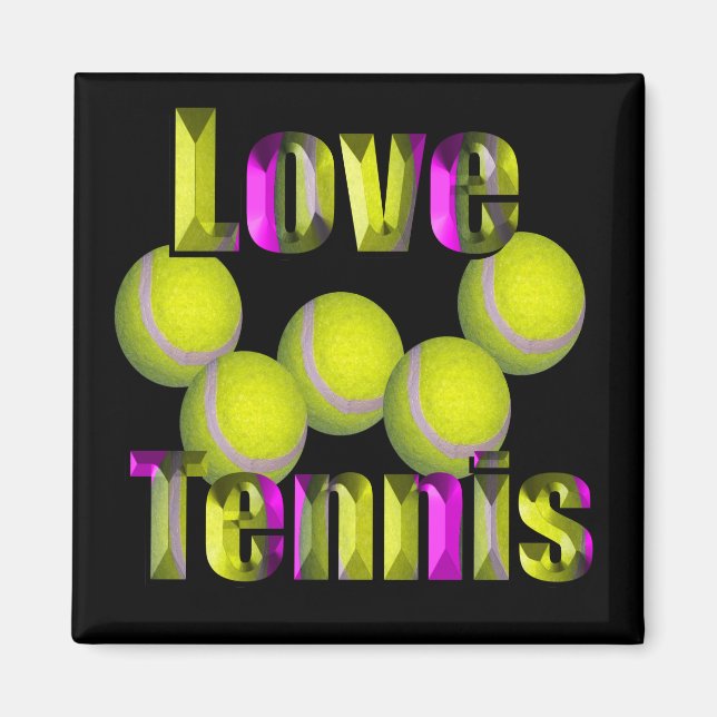 Aimant Conception d'amour de tennis, (Devant)