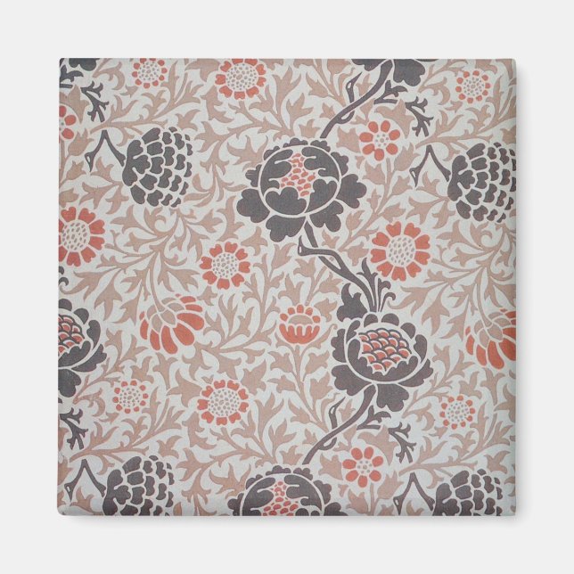 Aimant Conception d'art botanique de William Morris Graft (Devant)