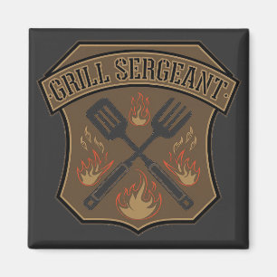 Aimant Conception de badge de sergent de grill avec spatu