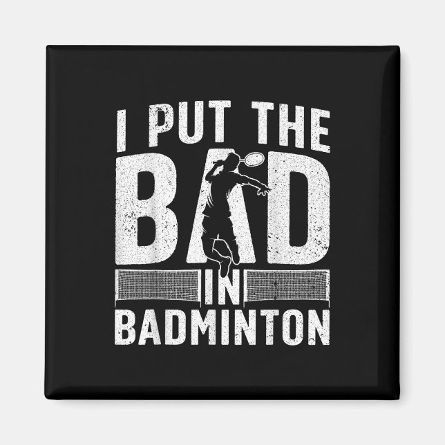 Aimant Conception de badminton drôle pour hommes femmes e (Devant)