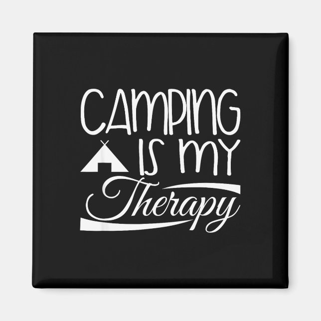 Aimant Conception de camping-car - le camping est ma thér (Devant)