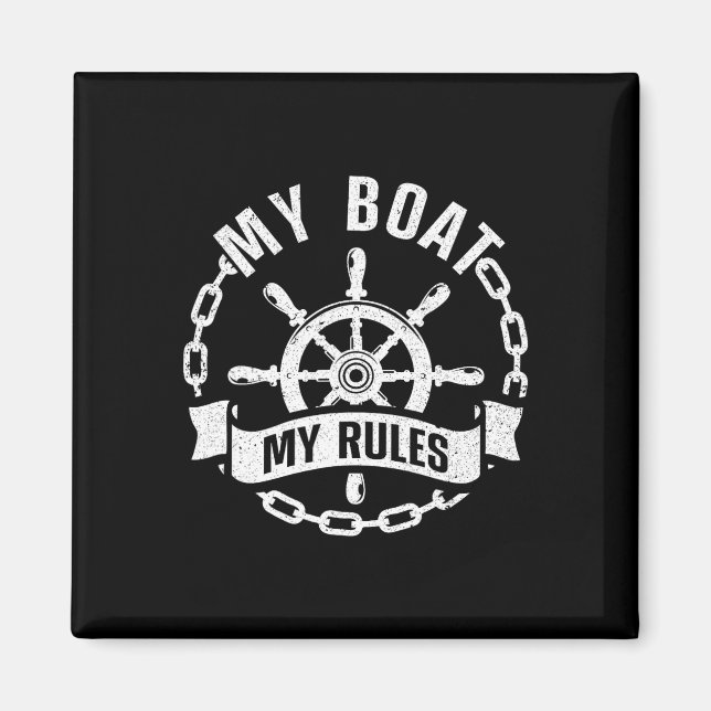Aimant Conception de capitaine de bateau cool pour hommes (Devant)